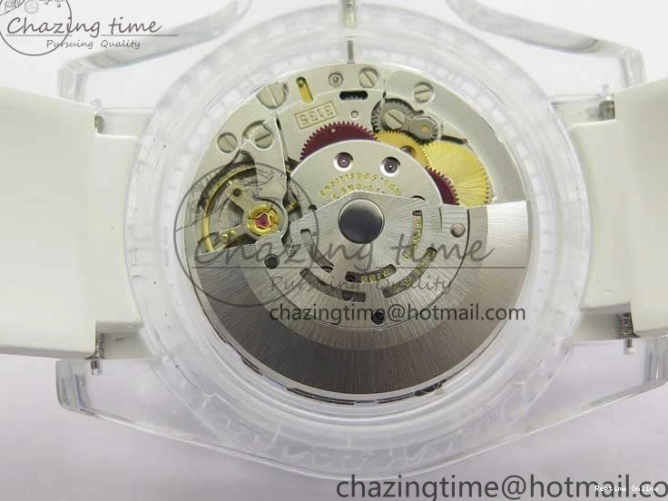 1219 Submariner Phantomlab Transparent KZF Best Edition Blue Fruit Dial on White Rubber Strap VR Classic 2563